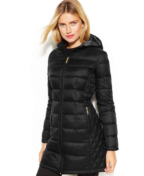 michael kors belted long puffer coat|michael kors packable puffer.